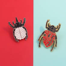 Heart Brain Body Shape Beetle Animal Creative Cartoon Brooch Personality Fashion Insect Series Badge Jewelry Wild Men And Women 2024 - buy cheap