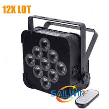 12X BIG SALE High Brightness 9*18W 6in1 RGBAW+UV IRC Battery Powered Wireless LED Par Light With DMX LED Slim Par Can UPLIGHT 2024 - buy cheap