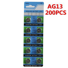 200pcs/lot AG13 LR44 357 Button Batteries R44 A76 SR1154 LR1154 Cell Coin Alkaline Battery 1.55V G13 For Watch Toys Remote 2024 - buy cheap