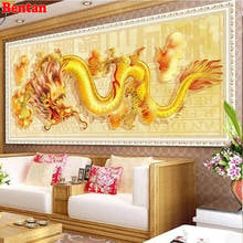 Diamante bordado exibição completa quadrado redondo mosaico dragão chinês imagens de strass grande 5d diy pintura diamante venda 2024 - compre barato