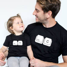 Ctrl + c ctrl + v família camiseta pai e filho filha tshirts combinando oufits pai bebê família olhar verão t camisa topos 1 pc 2024 - compre barato