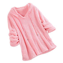 Autumn Winter Women Long Sleeve Hooded Plush Fluffy Hoodies Fleece Pullover Pajama Loose Hoodie Top Best Sale- 2024 - buy cheap