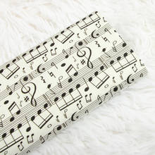 Новый полярда простая хлопчатобумажная ткань с принт музыкальных нот ручной работы сумка для одежды платье 100% хлопок 2024 - купить недорого