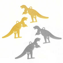 Pingente dinossauro dourado 5 gêmeos aço inoxidável para diy brinco animal colar descobertas artesanato joalheria flutuante 2024 - compre barato