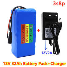 3s8p 18650 Battery pack Large capacity 12v 32Ah 18650 lithium battery protection board 12v 32000mAh for inverter miner light+BMS 2024 - buy cheap