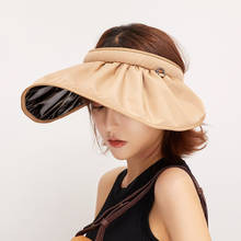 Sombrero de visera ancha para mujer, gorra plegable anti-UV, fácil de llevar, de viaje, informal, para el sol, de verano 2024 - compra barato