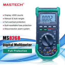 Mastech-multímetro digital de alcance automático ms8268s, hfe, ac, dc, medidor de voltagem, 4000 contagens, diodo de capacitância + testador de frequência 2024 - compre barato