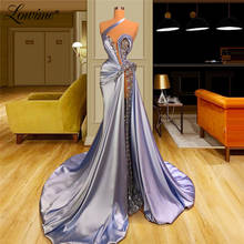 Женское вечернее платье с кристаллами Lowime, фиолетовое платье для выпускного вечера, длинное арабское платье-Русалка для вечеринки, свадебное платье, 2021 2024 - купить недорого