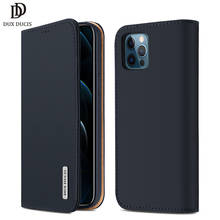 DUX-Funda de cuero auténtico para iPhone, carcasa de lujo con tapa magnética para tarjetas, para modelos 12 Mini, 12, 11 PRO, XS, MAX, XR, SE 2020 y 8 2024 - compra barato