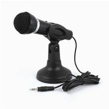 Профессиональный компьютерный микрофон с подставкой 3,5 мм, ручной микрофон для караоке, конденсаторный микрофон со звуком, микрофон для ПК, телефона, ноутбука 2024 - купить недорого