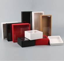 10pcs Red/White/Black/Kraft Paper Box with Clear PVC Lid Handmade Soap Packaging Boxes different sizes Gift packaging box 2024 - buy cheap