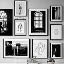 Preto e branco retro abstrato cartazes pintura em tela quadros decorativos da arte da parede para sala de estar decoração 2024 - compre barato