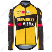 Pro Team JUMBO VISMA 2021 Cycling Jersey Long Sleeve Cycling Clothing Road Bike Shirts Bicycle Tops MTB Ropa Ciclismo Maillot 2024 - buy cheap