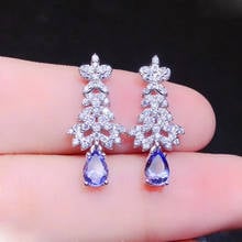 CoLife Jewelry 925 Silver Tanzanite Drop Earrings for Wedding 4mm*6mm Natural Tanzanite Silver Earrings Fashion Gemstone Eardrop 2024 - buy cheap