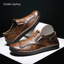 Zapatos informales de Golden Sapling para hombre, mocasines de cuero genuino para caminar, transpirables, de verano, a la moda, mocasines Vintage 2024 - compra barato