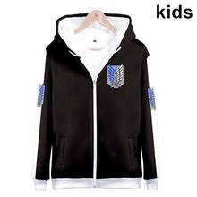 3 a 14 anos crianças hoodie anime ataque em titan 3d impresso hoodies moletom meninos meninas jaqueta de manga longa casaco roupas adolescentes 2024 - compre barato