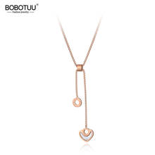 BOBOTUU Roman Numeral Circle & Heart Stainless Steel Women Wedding Necklace Jewelry Trendy Charm Shell Choker Necklaces BN19048 2024 - buy cheap