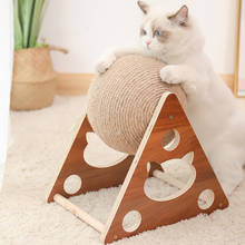Árbol de juguete de Sisal para gato, poste rascador de bola para gato, gatito, escalada, muebles de protección con agujeros para gato 2024 - compra barato