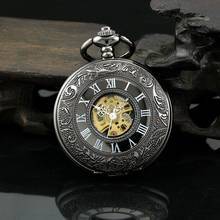 Relógio antigo masculino, colar pingente retrô automático vintage de bolso, relógios mecânicos militares b584 2024 - compre barato