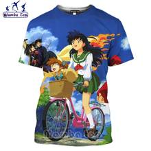 Mamba-Camiseta de manga corta con estampado 3D para hombre y mujer, camisa de Anime de Higurashi Kagome, cuello redondo, informal, para playa 2024 - compra barato