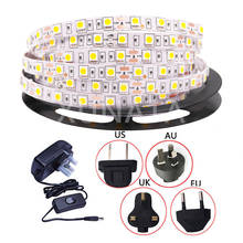 Tira de luces Led impermeable para decoración del hogar, 1M, 2M, 3M, 4M, 5M, 12V, 5050 SMD, 60LED/M, con enchufe de interruptor, EU/US/AU/UK 2024 - compra barato