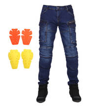 Motorcycle jeans tooling casual stretch slim pants New style pants men's riding fall protection 4 PADS Protect knees and hips 2024 - buy cheap