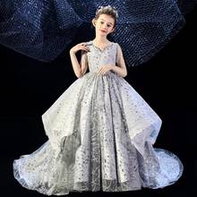 High-end Flower Girls Dresses Sequined Tassel Stitching Wedding Birthday Party Evening Gown Kids Pageant Dress For Girls L522 2024 - buy cheap