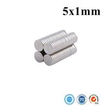 50Pcs 5x1mm Neodymium Magnet Permanent N35 Mini Small Round Super Strong Powerful Magnetic Magnets for Craft 2024 - buy cheap