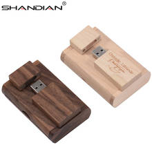 SHANDIAN-memoria usb 2,0 de madera, pendrive creativo + caja, 4GB, 8GB, 16GB, 32GB, 64GB 2024 - compra barato