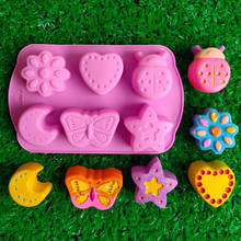 Molde de silicone para muffin, lua de lótus e animal, forma de doce, gelatina, fondant, bolo, chocolate, 1 peça 2024 - compre barato
