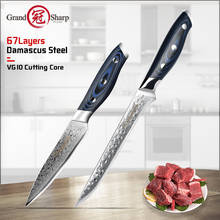 Grandsharp Kitchen Knife Sets 2Pcs Utility Boning Knife Chef's Knife Sets vg10 Japanese Damascus Steel Knife Set Butcher Tools 2024 - buy cheap