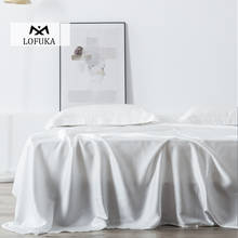 Lofuka-sábana de seda 100% blanca Noble para dormir, Sábana plana de lujo, de belleza natural, Queen y King, Sábana bajera, funda de almohada 2024 - compra barato