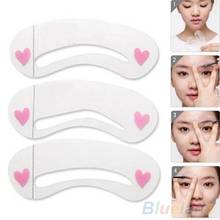 Women's Professional Easy to Use 3 Pcs/1 Set Durable Eyebrow Assistant Template Drawing Card Brow Make Up Stencil in good shape. 2024 - buy cheap