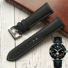 23mm High Quality Surface Nylon Bottom Cowhide Watch Strap Folding Buckle Watchband Fit for Blancpain Fifty Fathoms Watch 2024 - buy cheap