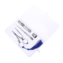 1 Set Vintage Embroidery Scissor Needle Case Sewing Thimble Awl Needlework Tools 2024 - buy cheap