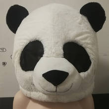 Venda animal panda chapelaria páscoa mascote chapelaria halloween máscara de natal dos desenhos animados panda cosplay máscara 2024 - compre barato
