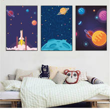 Nordic Style New Space Rocket Planet Decorative Painting Living Room Bedroom Children's Room Mural Frameless Painting Canvas 2024 - buy cheap