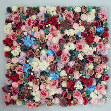 XUELY 60X40CM artificial rose peony flower wall wedding decoration hydrangea flower row flower wall family wall decor background 2024 - купить недорого
