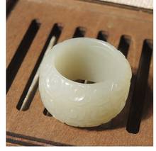 Natural white jade hetian jade ring hand-carved exquisite rings jade men jewelry jade gift  jadeite jade ring 2024 - buy cheap