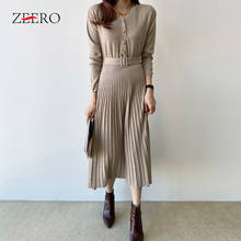 2022 Autumn Women Long Sleeve V Neck Slim Knitted Long Dress Elegant Female buttons Sashes Pleated Winter Party Dresses Vestidos 2024 - buy cheap