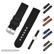 Soft and Comfortable Nylon Strap Universal Replacement Canvas  Watchband 16mm 18mm 20mm 22mm 24mm Waterproof Watch Band 2024 - buy cheap