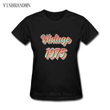 Novo vintage 1975 todas as peças originais t camisa impressa 100% algodão impressionante hipster camiseta feminina manga curta o-pescoço t plus size 2024 - compre barato