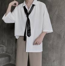 Camisa social casual masculina, roupa coreana para amantes da moda, verão, camisa neutra solta de manga curta, corrente tidal da faculdade, 2021 2024 - compre barato
