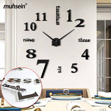 muhsein Big Number Wall Clock Home Decor 3D DIY Crystal Wall Sticker Clock Modern Design Large Watch Living Room Office Bedroom 2024 - buy cheap