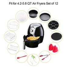 12pcs/set Air Fryer Accessories Baking Cake Basket Grill Pizza Dish Home Kitchen Cooking Tools For Barbecue Fit For 3.7-5.8qt 2024 - buy cheap