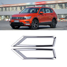 CAPQX-juego de luces antiniebla delanteras cromadas para Tiguan L MK2 2016 2017 2018 ABS, lámpara de conducción, moldura de cubierta de marco, tapa de panel, adorno 2024 - compra barato