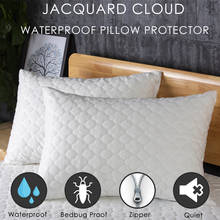LFH 50X70CM Jacuquard Clould Waterproof Pillow Protector Dust Mite Bed Bug Resistant Zippered Pillow Covers For Bedding Pillow 2024 - buy cheap