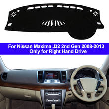 2 Layers Car Auto Inner Dashboard Cover Dashmat Pad Carpet Dash Mat For Nissan Maxima J32 2nd Gen 2008 - 2013 RHD 2009 2010 2011 2024 - buy cheap