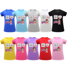 От 2 до 16 лет куклы из серии «Lol Surprise», модная детская футболка с коротким рукавом и круглым вырезом для девочек, футболка с изображением героев мультфильмов летняя футболка для мальчиков 2022 - купить недорого
