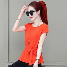 Women Blouse Summer Self-Tie Chiffon Shirt Very Fairy Top Shirt Blusas Ropa De Mujer 2024 - buy cheap